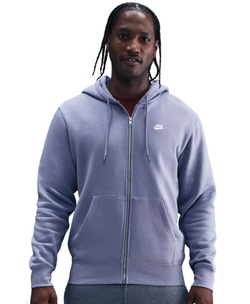 Мужская теннисная кофта Nike Club Full-Zip Fleece - world indigo/world indigo/white