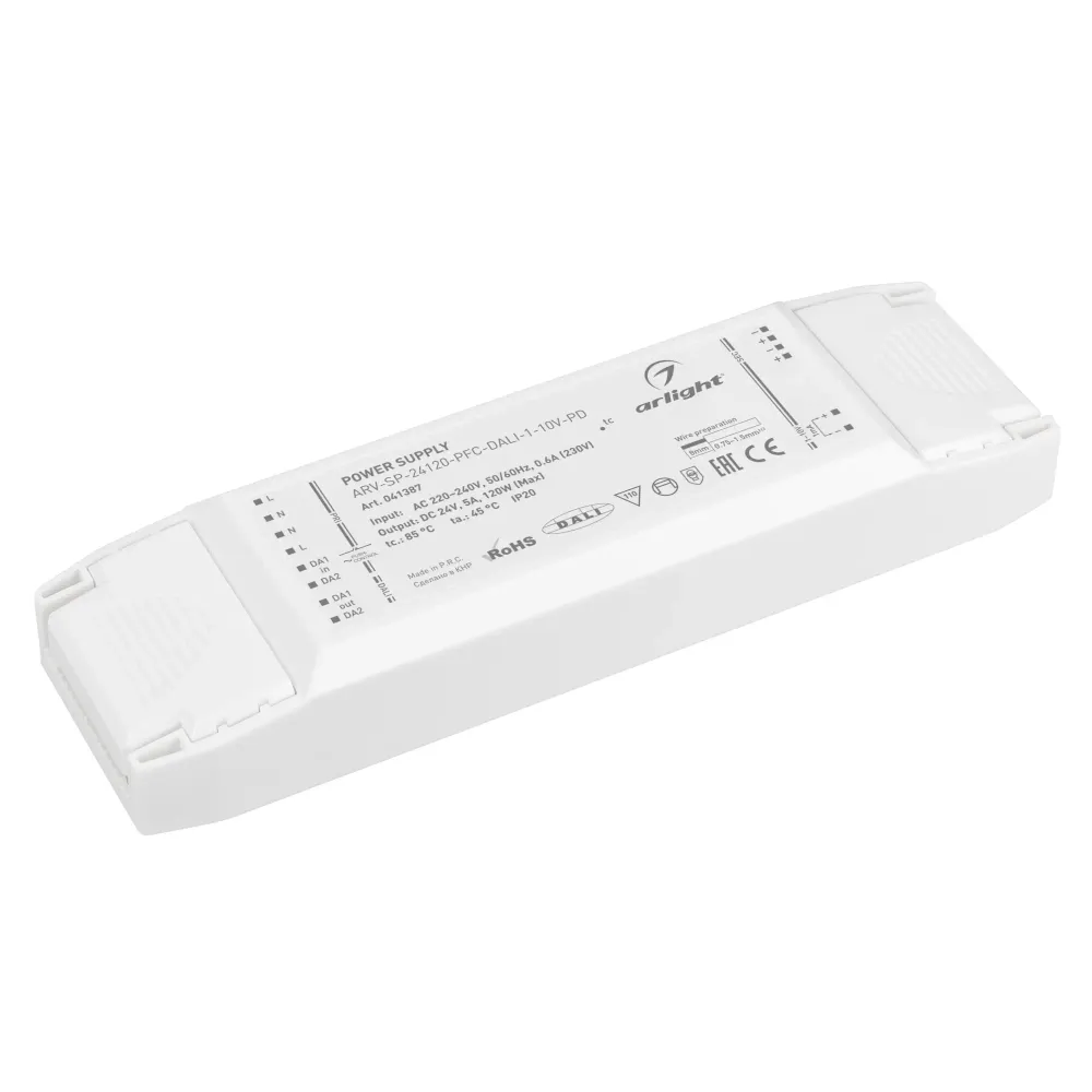 Блок питания ARV-SP-24120-PFC-DALI-1-10V-PD (24V, 5A, 120W) (Arlight, IP20 Пластик, 5 лет) Блок питания ARV-SP-24120-PFC-DALI-1-10V-PD (24V, 5A, 120W) (Arlight, IP20 Пластик, 5 лет)