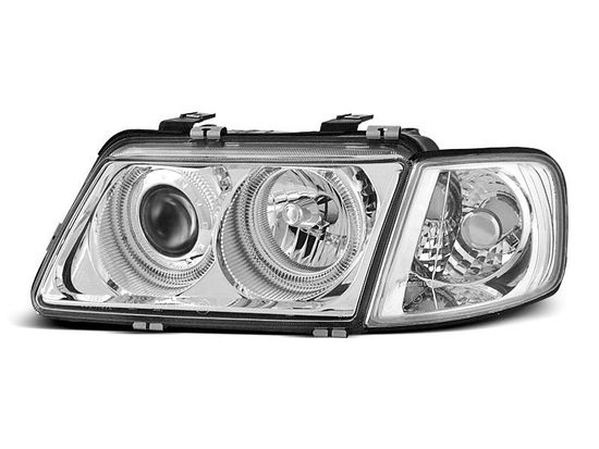 Передние фары angel eyes v3 chrome для Audi A3 8L
