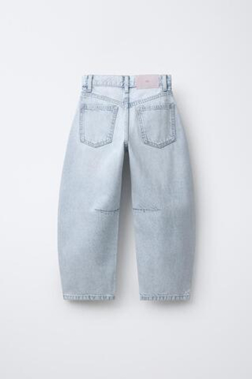 ZARA ДЖИНСЫ BARREL, ГОЛУБОЙ