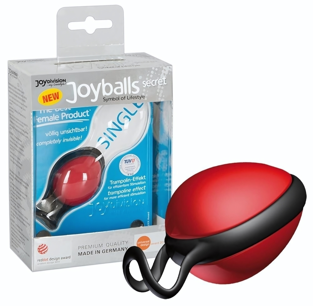 Красный вагинальный шарик со смещенным центром тяжести Joyballs Secret (Цвет: красный)
