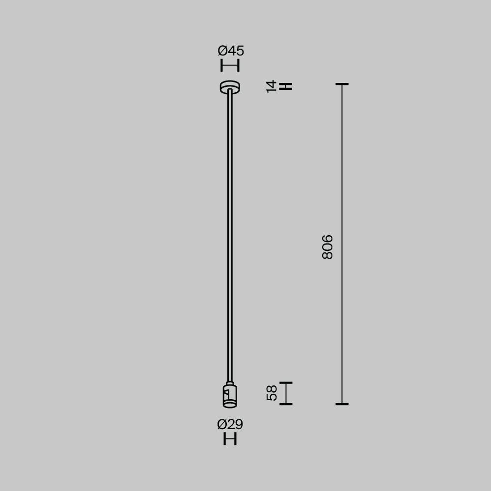 Крепление потолочное Long одинарное 760мм Maytoni Flarity TRA159C-SL1-B