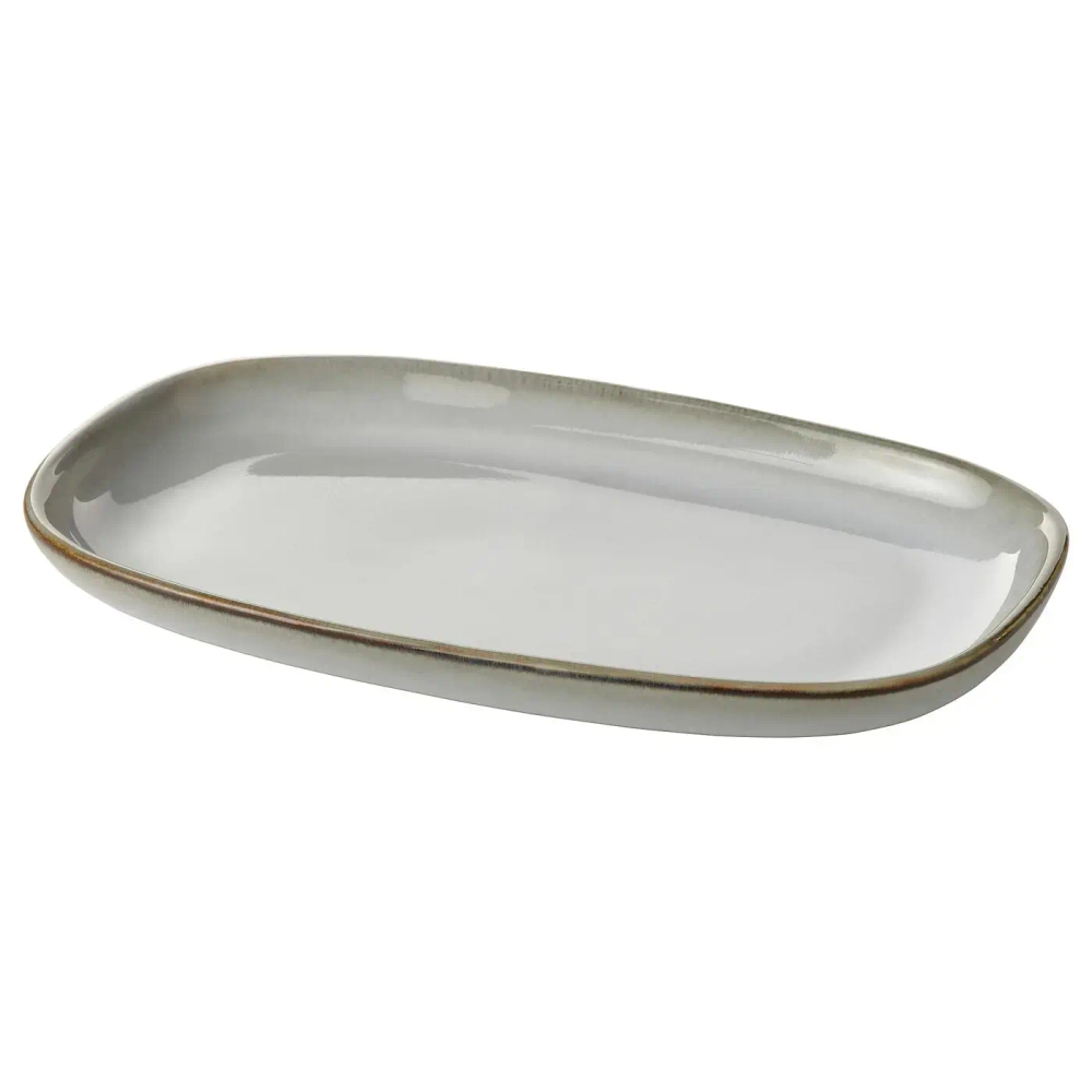 Тарелка декоративная IKEA GLADELIG (ГЛАДЕЛИГ), Серый, 20x13 см
