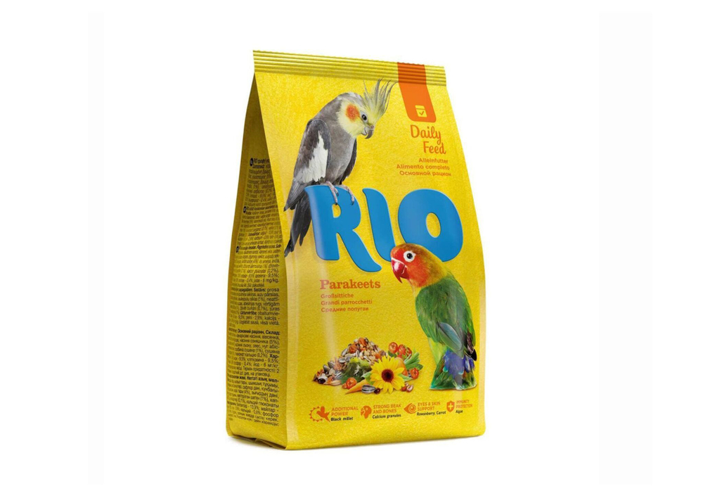 Сухой корм RIO для средних попугаев, основной рацион, 500 г
