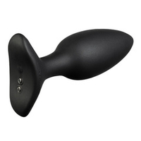 Черная анальная вибропробка 4,5см с управлением через приложение Lovense Hush 2 Anal Vibrating Butt Plug Size M Black