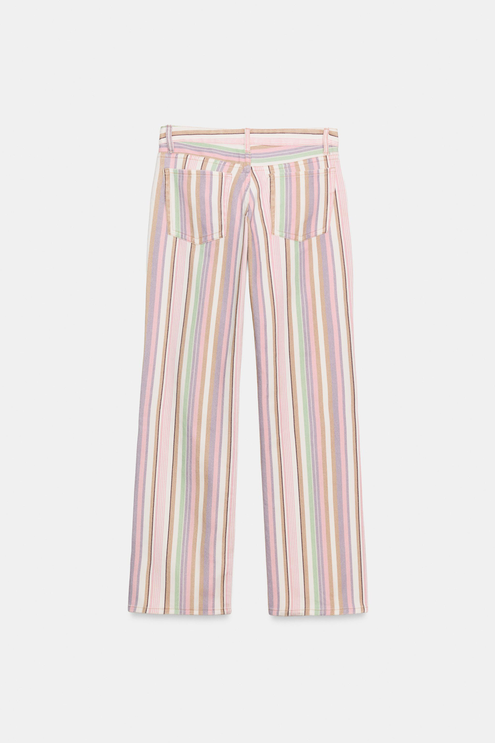 ДЖИНСЫ TRF WIDE LEG В ПОЛОСКУ С НИЗКОЙ ПОСАДКОЙ — ZARA
