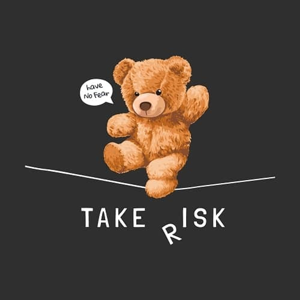принт PewPewCat с мишкой Тедди Have no fear черный