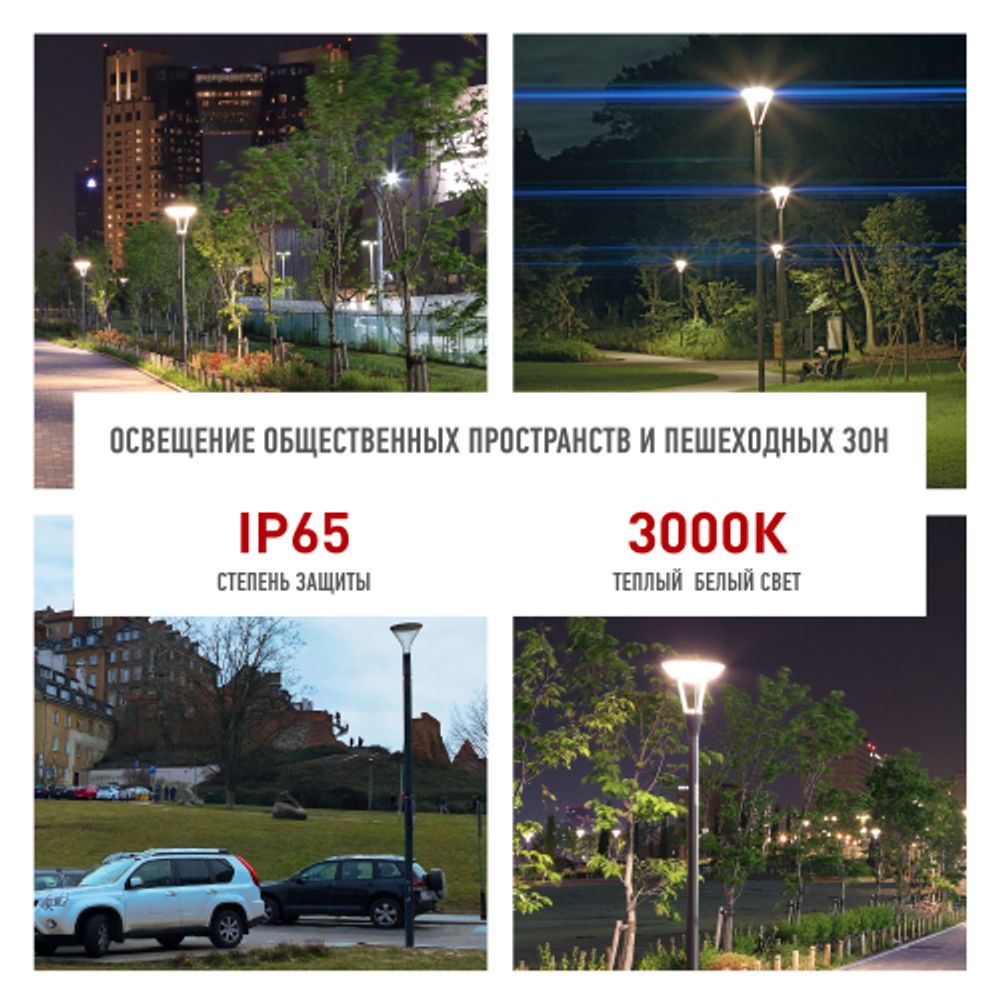 Светильник светодиодный садово-парковый ЭРА SPP-505-0-30K-050 50Вт 3000K IP65 серый | Садово-парковые светильники