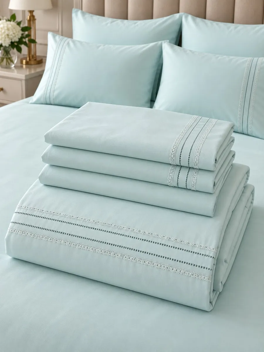 Gelin Home КПБ 6 пр. MIRA цвет мяты пододеяльник 200*220, простынь 240*260, наволочки 50*70 2шт, декоративные наволочки 50*70 2шт GLNN532 — фото 5