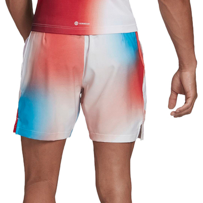 Мужские теннисные шорты Adidas Melbourne Print Shorts M - white/vivid red/sky rush