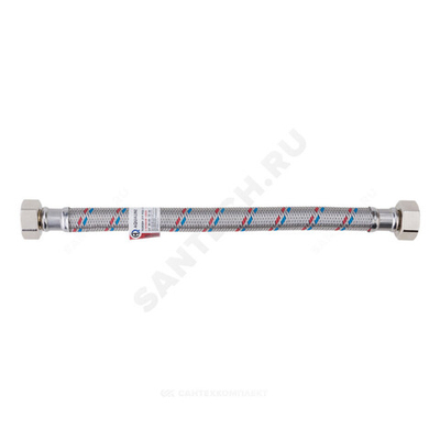 Подводка гибкая для воды нержавеющая оплетка ГИГАНТ 3/4" г-г L=1м AQUALINE 04951