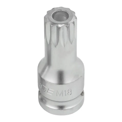 Головка-бита SPLINE с отверстием M18 (L-60мм)1/2'' Forsage F-24806018B