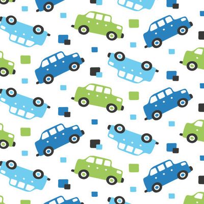 Buy baby fabric Cars squares scandinavian style