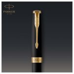 Ручка перьевая Parker "Sonnet Matte Black GT" 0,8мм, подарочная упаковка