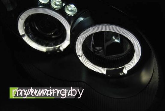 Передние фары angel eyes black для Subaru Impreza II GD 03-05