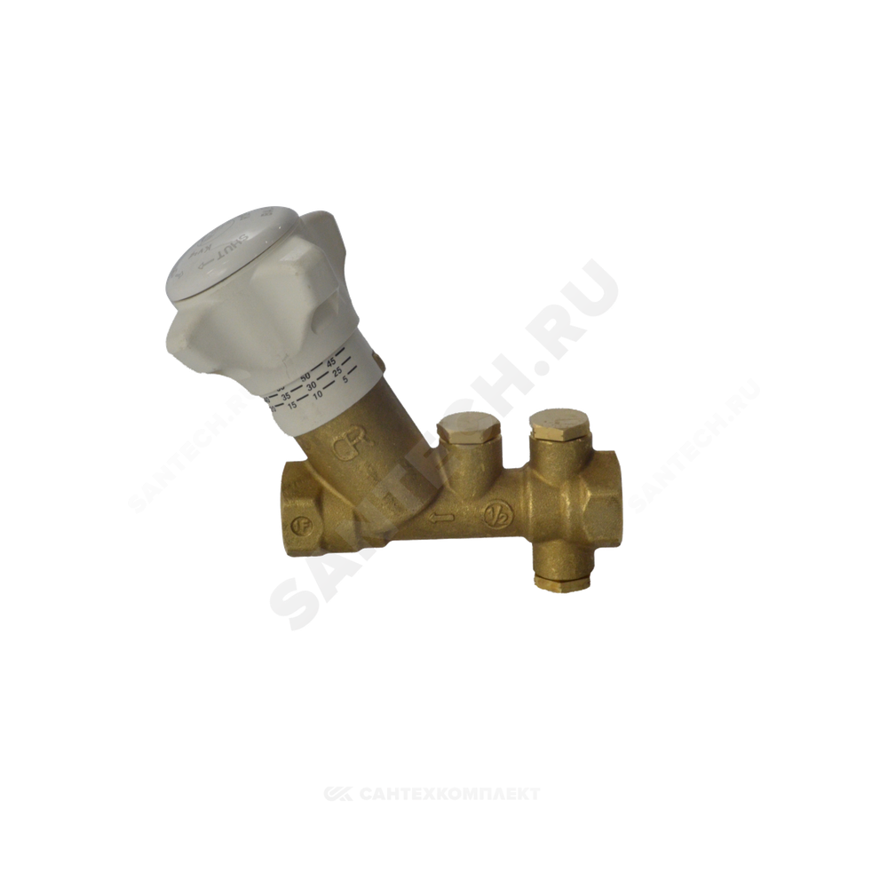 Клапан балансировочный ручной латунь R206B Ду 15 G1/2" A Ру25 ВР Kvs=2.7м3/ч без ниппелей Giacomini R206BY013