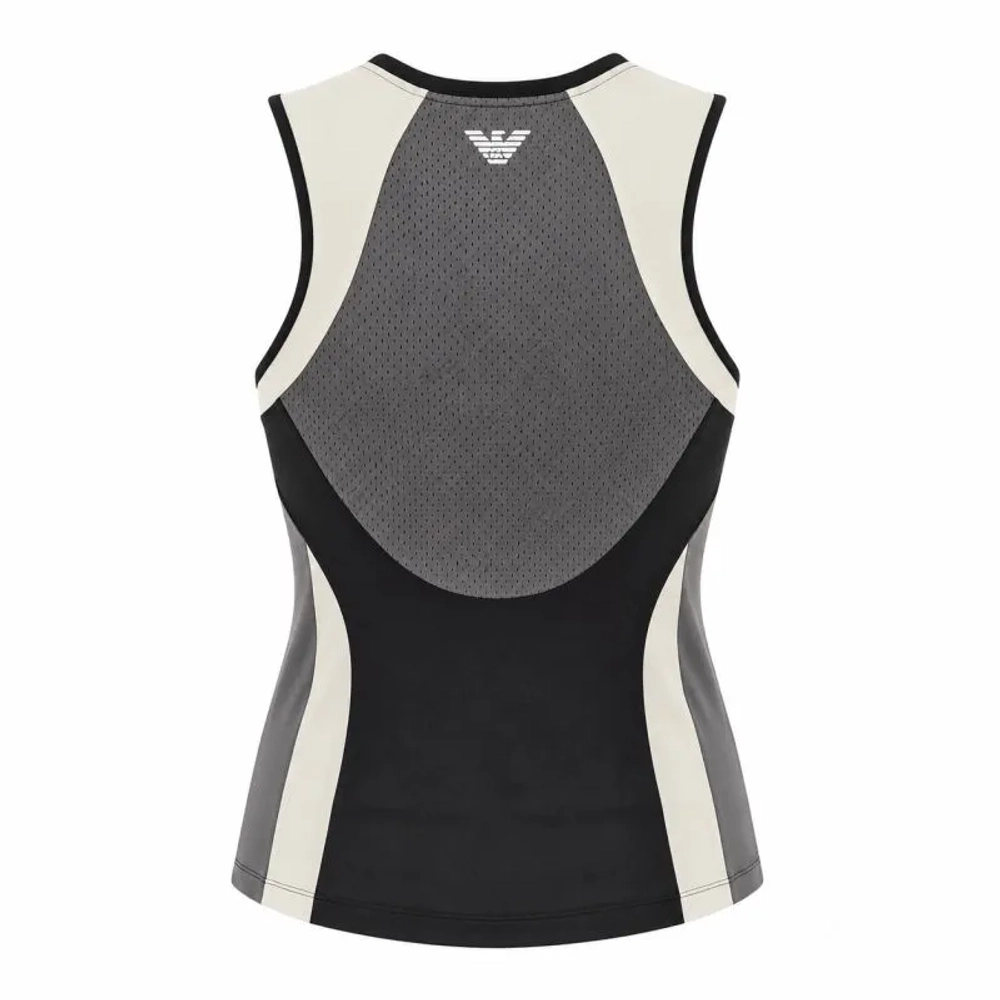 Топ теннисный EA7 Women Jersey Tank - black/butter/asphalt