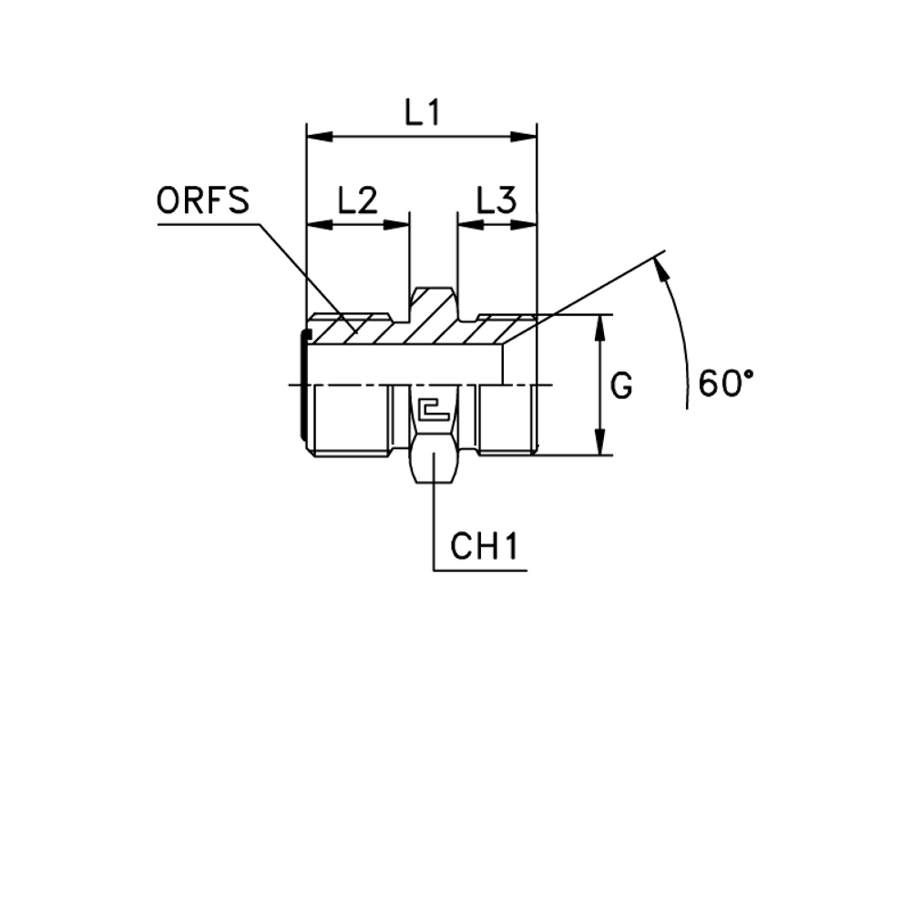 Адаптер AS D12 ORFS 13/16 - BSP 3/8