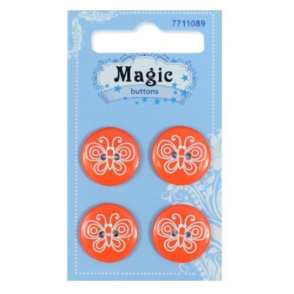 Пуговицы 2 прокола детские 28L=18 мм, Бабочка (BBL7C78-28L) 4 шт, Magic Buttons