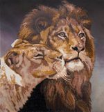 Алмазная (кристальная) мозаика Фрея, Львиная нежность, 42х38 см