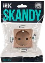 SKANDY Розетка с заземлением с защитными шторками 16А SK-R04Sa песочный IEK