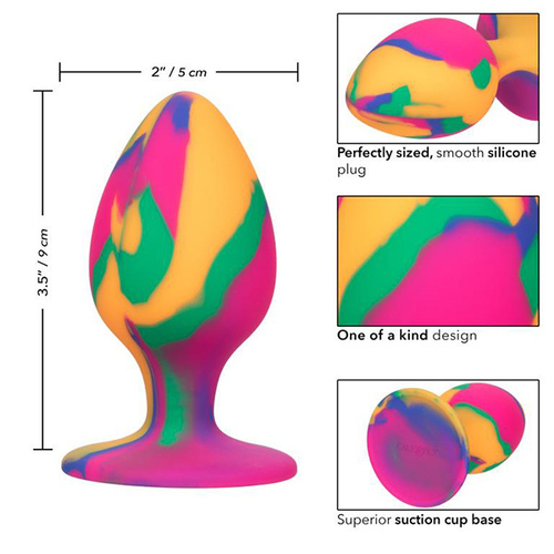 Яркая анальная пробка 9см California Exotic Novelties Cheeky Large Tie-Dye Plug SE-0439-15-3
