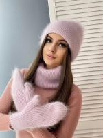 шапка снуд и варежки набор 3 в 1