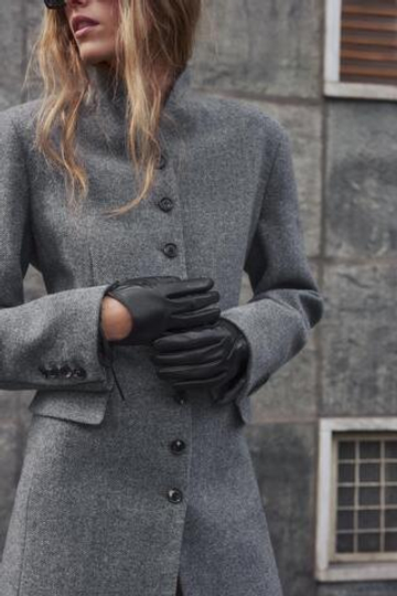ZARA КОЖАНЫЕ ПЕРЧАТКИ С БАНТОМ, ЧЕРНЫЙ