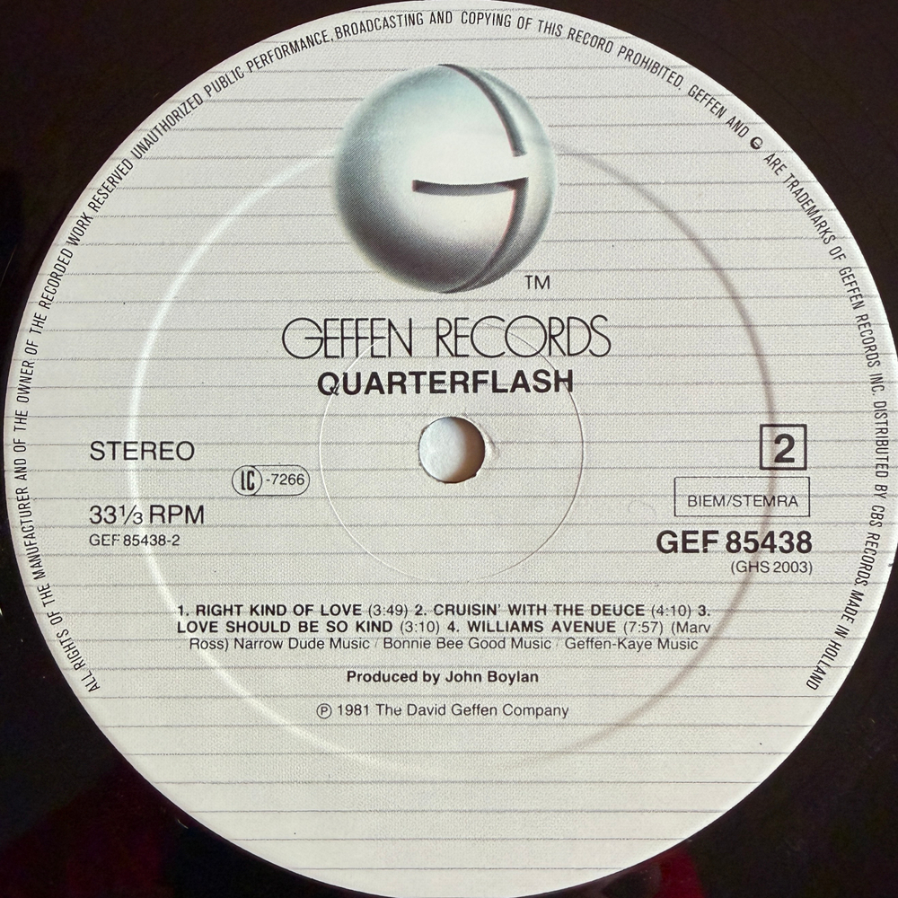 Quarterflash ‎– Quarterflash (Голландия 1981г.)