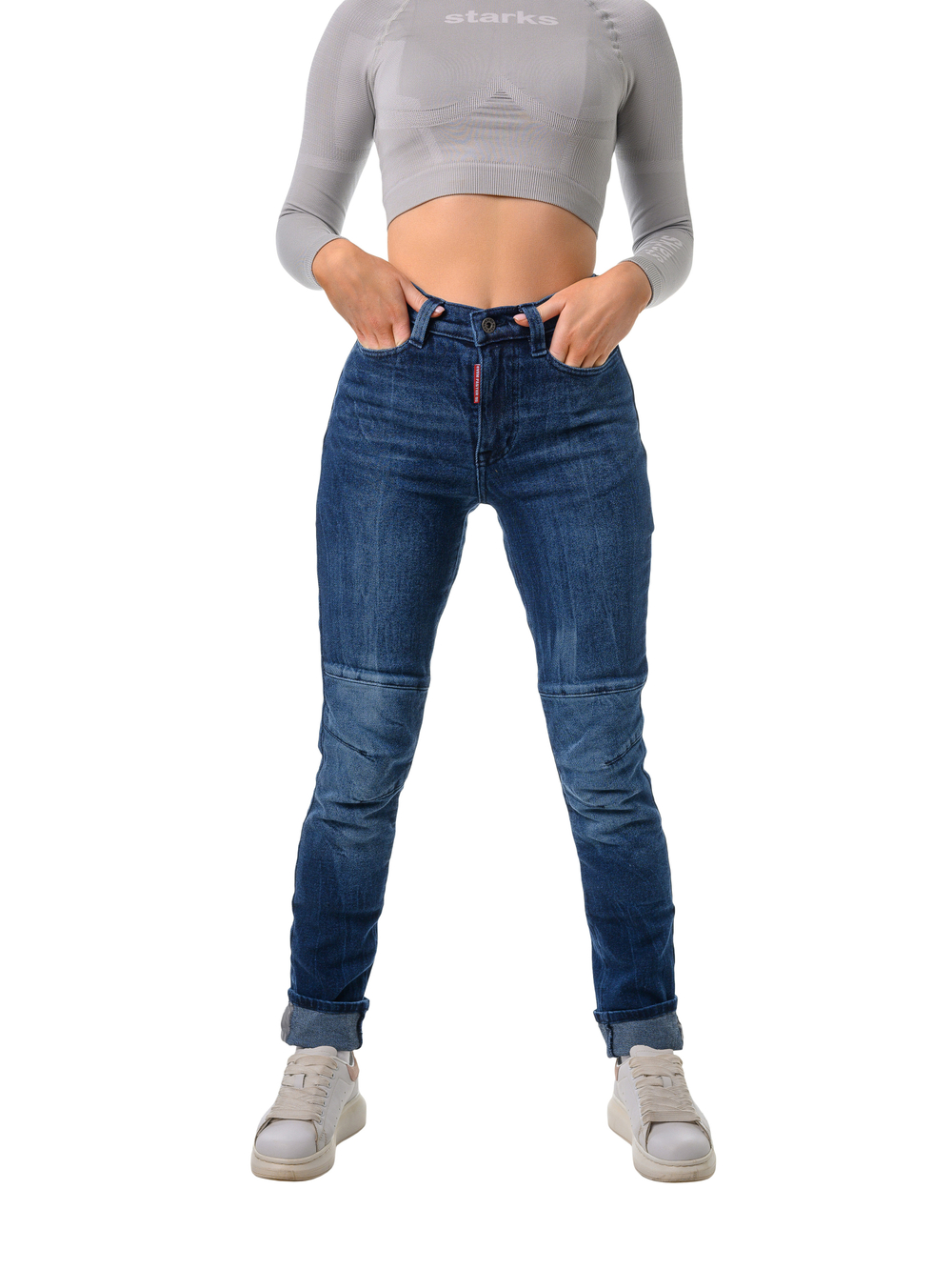 Мотоджинсы Starks ZENA LITE , жен., Slim fit, стрейч, Синий, Stonewash (30)