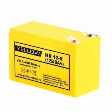 Аккумулятор YELLOW HR 12-9 ( 12V 9Ah / 12В 9Ач ) - фотография