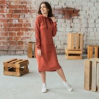 Платье-худи "Bb team" Терракот меланж женское