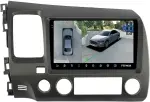 Магнитола для Honda Civic 8 4d 2005-2012 (левый руль, рамка 9) - Teyes CC3-2K-360 на Android 10, Быстрая, 2K QLED, CarPlay, 4G SIM-слот, 4 камеры в комплекте