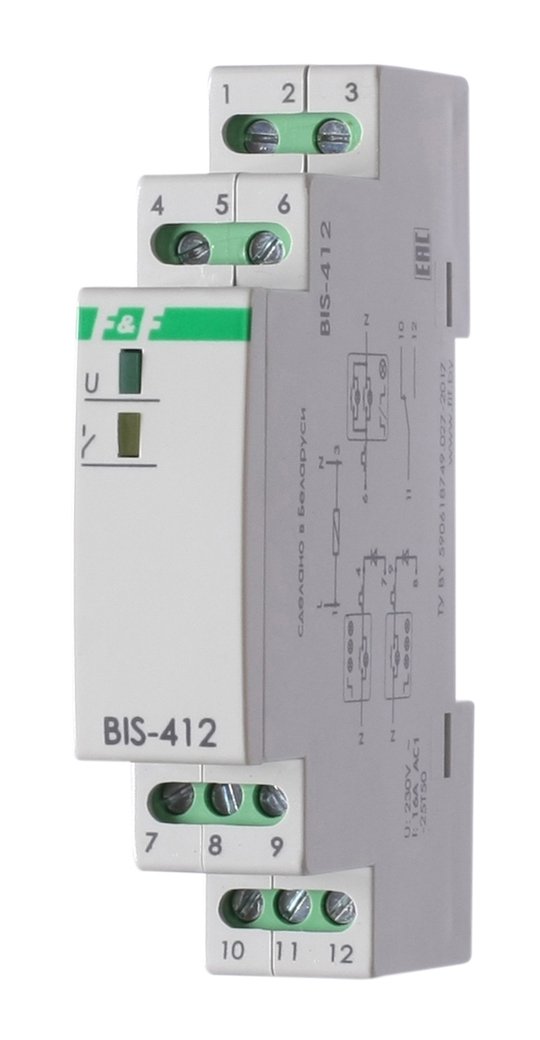 Реле импульсное BIS-412 для группового режима работы 230В 16А 1P IP20