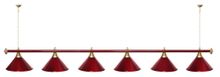 Лампа STARTBILLIARDS 6 пл. (плафоны антик медь,штанга золотая,фурнитура золото)