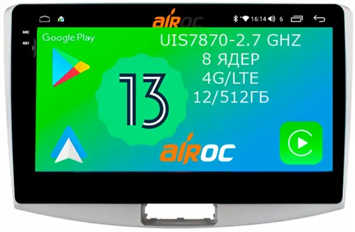 Магнитола для Volkswagen Passat 2005-2015 (B6, B7, CC) - Airoc 2K AU-3708 на Android 13, Быстрейшая, SIM-слот