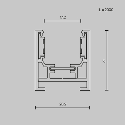 Шинопровод 2м Exility низкопрофильный накладной, TRXM034-412B. TM Maytoni