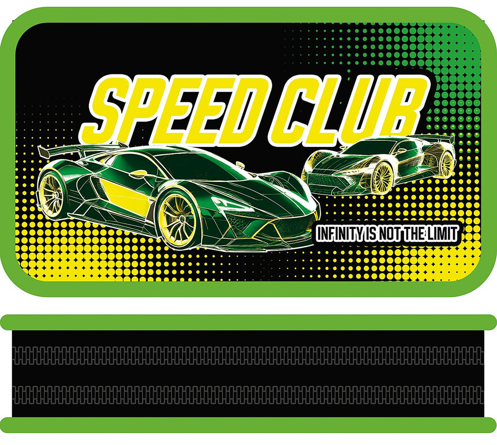 Пенал 2секц. большой тканевый торец 190/105 "Speed club" (Пчёлка)