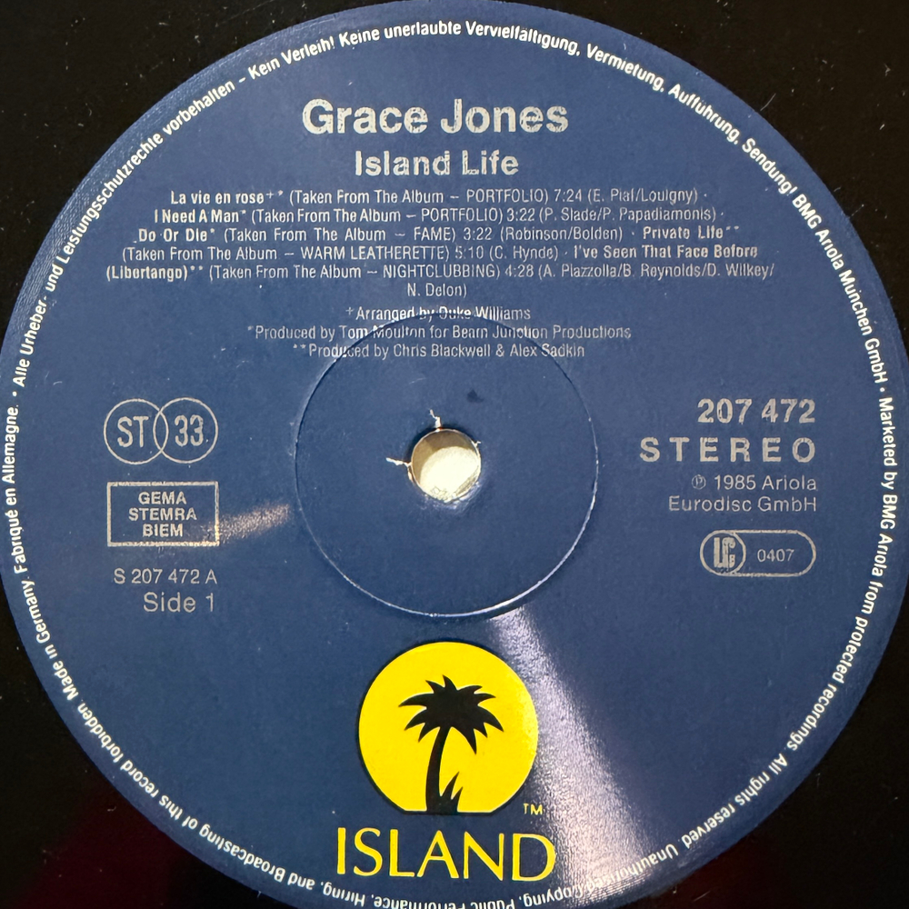 Grace Jones ‎– Island Life (Германия 1992г.)