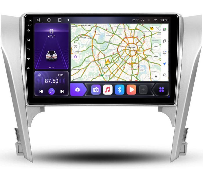 Магнитола для Toyota Camry 50 2011-2014 - Kuberg OL-1607 NPQU QLed, Android 12, Быстрая, CarPlay, 4G SIM-слот