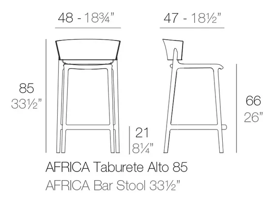 Полубарный стул Africa Basic, цвет глиняный
