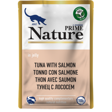 PRIME NATURE пауч 100гр в желе Тунец с лососем д/кошек