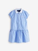 Платье школьное на молнии для девочки Next M82-268, Белый, Голубой