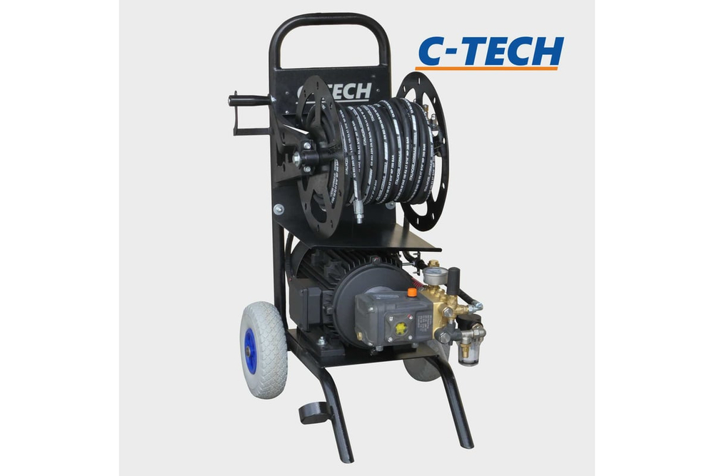 Каналопромывочный аппарат в/давления C-TECH CM2015 комплект с катушкой 200 бар, 900 л/ч
