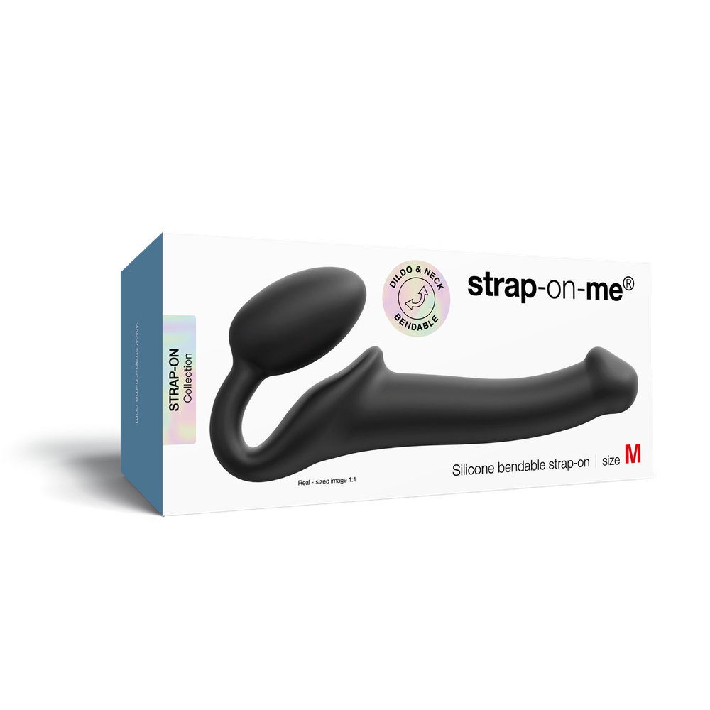 Гибкий страпон Strap-on-me Semi-Realiste, M (чёрный)