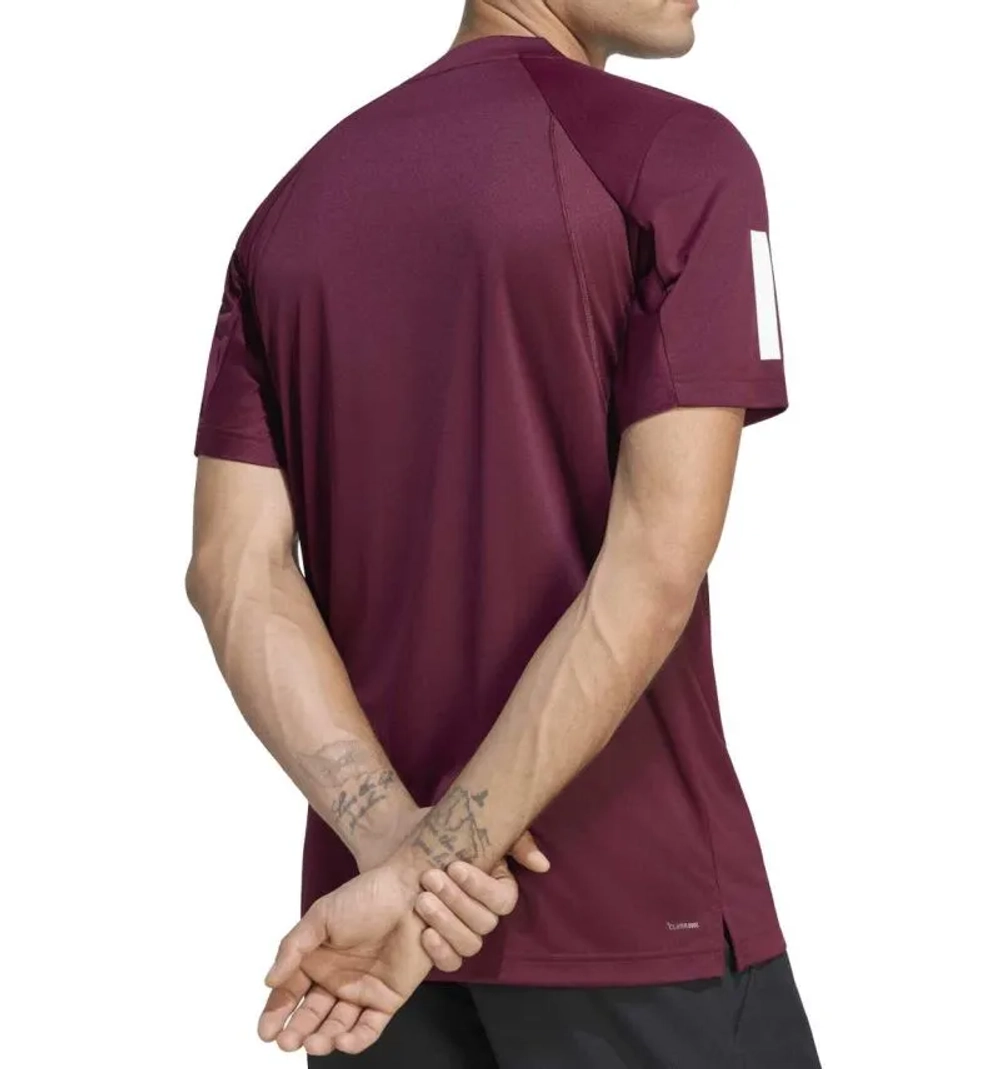 Мужская теннисная футболка Adidas Club Tennis Climacool 3-Stripes - maroon