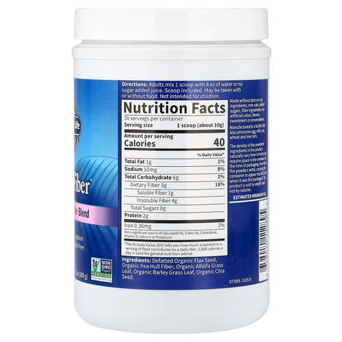 Garden of Life, DetoxiFiber®, смесь клетчатки для детоксикации, 300 г (10,5 унции)