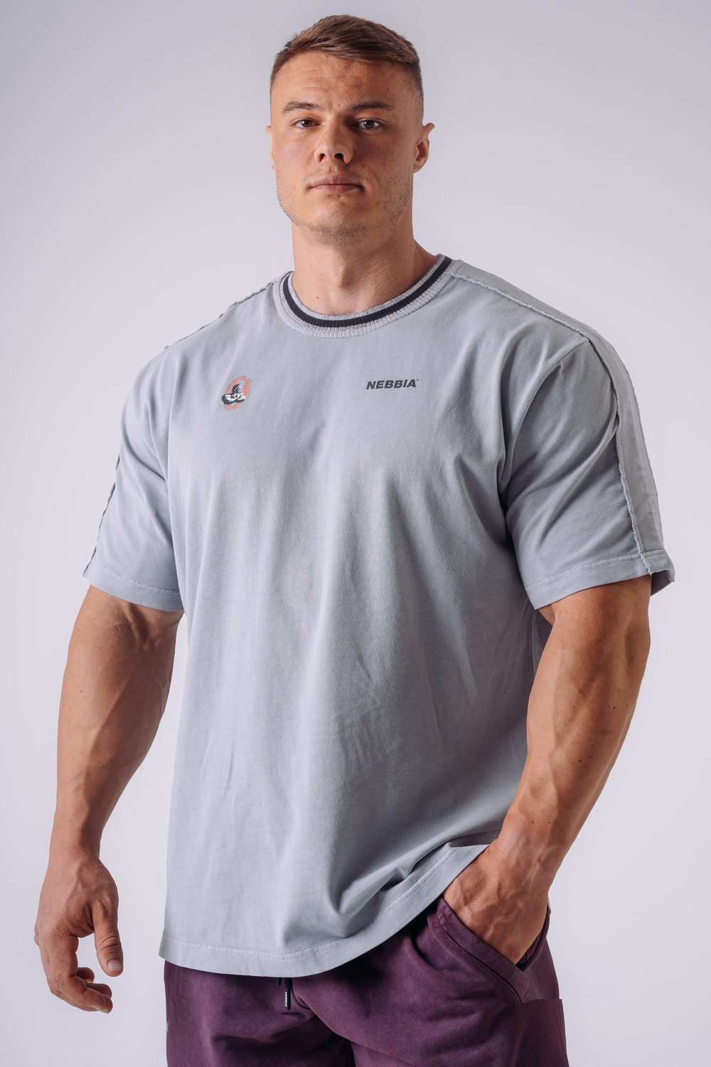 Футболка NEBBIA x Olympia Muscle Cover T-Shirt 942 Серая