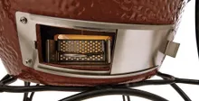 Керамический гриль Kamado Joe Classic II Stand-Alone, 46 см (красный), на столе из дуба