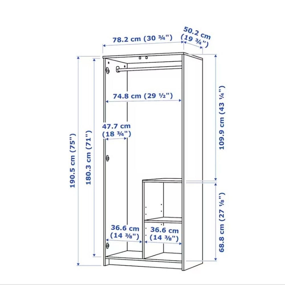 Шкаф 2-дверный Ikea Brimnes, белый